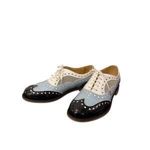 Office of Angela Scott Mr Doubt Oxford Shoes Sky Blue Black Silver 36 US 6
